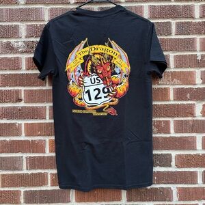 Vintage The Dragon US 129 Biker Short Sleeve Black unisex T-Shirt Size S